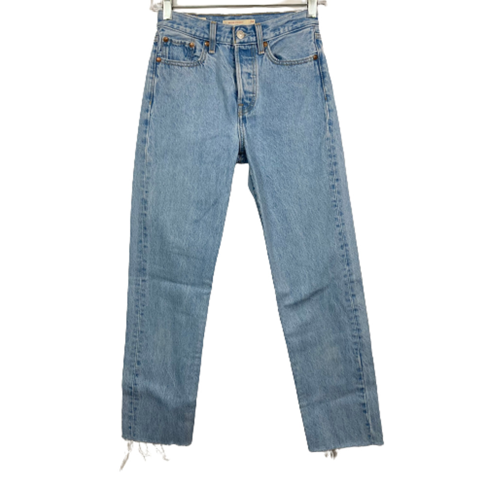 Levis Jeans Womens Sz 24 Wedgie Straight Cotton Frayed Hem Straight Leg Icon Fit